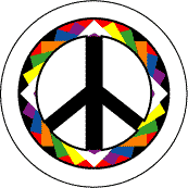 PEACE SIGN: Origami Pattern 20--Too Groovy PEACE SIGN BUTTON