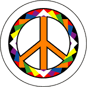 PEACE SIGN: Origami Pattern 23--Too Groovy PEACE SIGN BUTTON