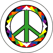 PEACE SIGN: Origami Pattern 24--Too Groovy PEACE SIGN BUTTON