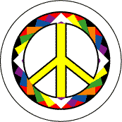 PEACE SIGN: Origami Pattern 25--Too Groovy PEACE SIGN BUTTON