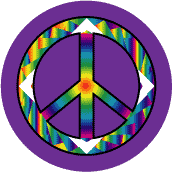PEACE SIGN: Rainbow Mountaintop 3--Too Cool PEACE SIGN BUTTON