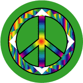 PEACE SIGN: Rainbow Mountaintop 5--Too Cool Groovy Stuff PEACE SIGN BUTTON