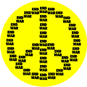 WORDS End War Black Yellow--WORD PICTURE PEACE SIGN STICKERS