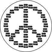 PEACE SIGN: WORDS End War--WORD PICTURE PEACE SIGN CAP