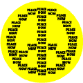 WORDS Peace Now Black Yellow--WORD PICTURE PEACE SIGN KEY CHAIN