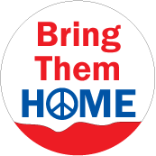 Bring them HOME [O as peace sign] PEACE BUMPER STICKER