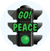 GO PEACE! - Green Traffic Light PEACE BUTTON