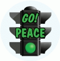 GO PEACE! - Green Traffic Light PEACE BUMPER STICKER