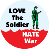 Love The Soldier, Hate War PEACE COFFEE MUG