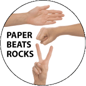Paper Beats Rocks PEACE BUTTON