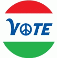 VOTE with peace sign as V PEACE COFFEE MUG