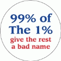 99 percent of The 1% give the rest a bad name POLITICAL BUTTON