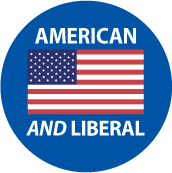 American AND Liberal (Flag) - POLITICAL STICKERS