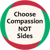 Choose Compassion NOT Sides POLITICAL BUTTON