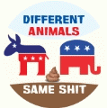 Different Animals Same Shit [donkey, elephant] POLITICAL CAP