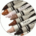 Flesh Colored Crayons - POLITICAL BUTTON