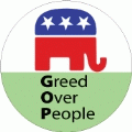 GOP - Greed Over People - POLITICAL BUMPER STICKER