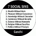 Gandhi Quote: Seven Social Sins - POLITICAL KEY CHAIN