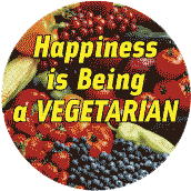 Happiness is Being a VEGETARIAN POLITICAL KEY CHAIN