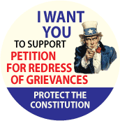 I WANT YOU To Support PETITION FOR REDRESS GRIEVANCES - Protect the Constitution Uncle Sam - POLITICAL MAGNET