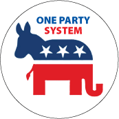 One Party System - Republicrats - POLITICAL BUTTON