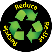 Reduce, Re-Use, Recycle POLITICAL BUTTON