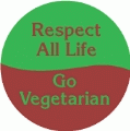 Respect All Life, Go Vegetarian POLITICAL BUMPER STICKER