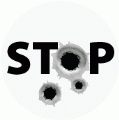 STOP [with bullet hole as O] POLITICAL BUMPER STICKER