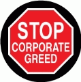 Stop Corporate Greed (STOP Sign) - POLITICAL BUMPER STICKER