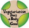 Vegetarianism Does a Body Good POLITICAL BUTTON