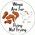 Wings Are For Flying, Not Frying POLITICAL BUTTON