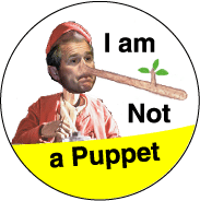 I Am Not a Puppet - Bush Pinocchio  ANTI-BUSH T-SHIRT