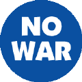 No War with blue background-ANTI-WAR BUTTON