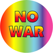 No War with rainbow background-ANTI-WAR BUTTON