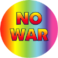 No War with rainbow background-ANTI-WAR BUTTON