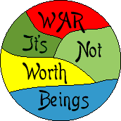 War  Its Not Worth Beings-ANTI-WAR BUTTON