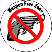 Weapon Free Zone (No Guns Allowed) - PEACE BUTTON