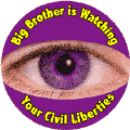 Big Brother is Watching Your Civil Liberties--POLITICAL BUTTON