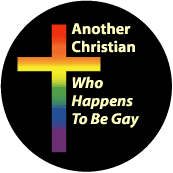 Another Christian Who Happens to be Gay - Rainbow Pride Cross - Christian Gay Pride Rainbow Store MAGNET