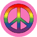 Gay Pride Flag Colors Peace Sign - Pink Background CAP
