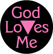 God Loves Me - Pink Triangle--Gay Pride Rainbow Store BUMPER STICKER