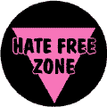 Hate Free Zone - Pink Triangle - Gay Pride Rainbow Store STICKERS