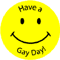 Have a Gay Day - smiley face--Gay Pride Rainbow Store FUNNY STICKERS