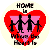 Home is Where the Heart is - Heart with Pink Triangle--Gay Pride Rainbow Store KEY CHAIN