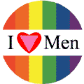I Love Men - Gay Pride Flag Colors CAP
