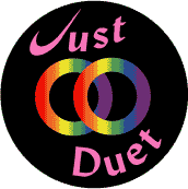 Just Duet - Rainbow Pride Wedding Rings--Gay Pride Rainbow Store BUTTON