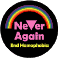 Never Again - End Homophobia - Gay Pride Rainbow--Gay Pride Rainbow Shop KEY CHAIN