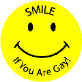 Smile If You are Gay - smiley face--Gay Pride Rainbow Shop FUNNY STICKERS