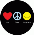 Love Peace and Happiness Symbols SPIRITUAL BUTTON