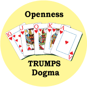 Openness Trumps Dogma [Royal Flush] SPIRITUAL BUMPER STICKER